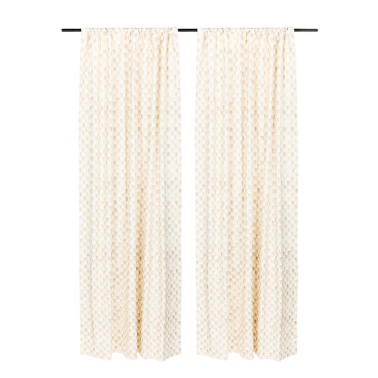Mocha Check 84¡å Curtain Panel