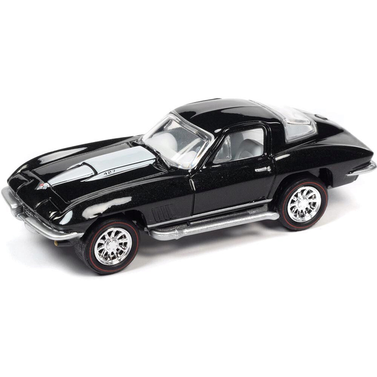 1967 Corvette-Green Poly w/White Stinger Stripe 1:64 Scale Diecast Model Car by Johnny Lightning