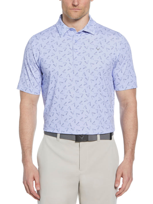 Mens All Over Chevron Printed Polo