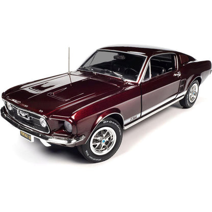 1967 Ford Mustang 2+2 GT - Code X Vintage Burgundy 1:18 Scale Diecast Model Car by American Muscle - Ertl