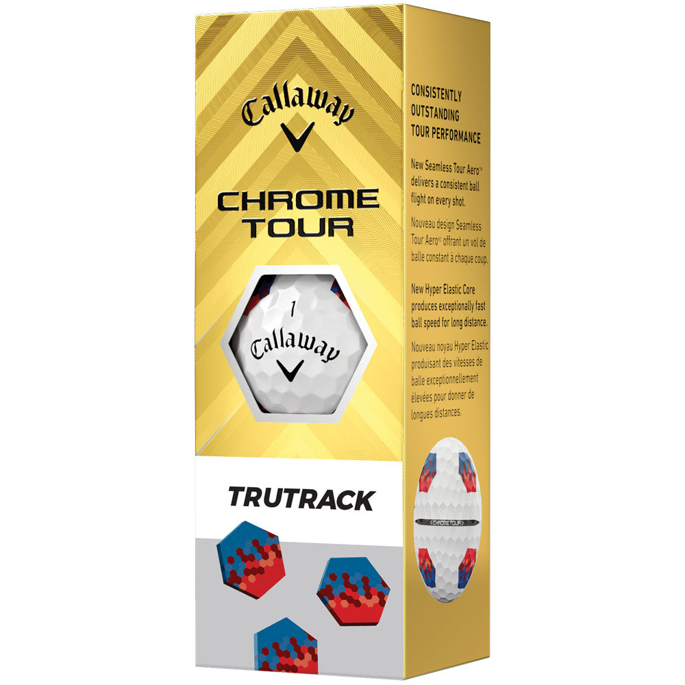 Chrome Tour TruTrack Golf Balls - White - 12 Pack