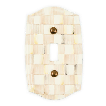 Mocha Check Single Toggle Switch Plate