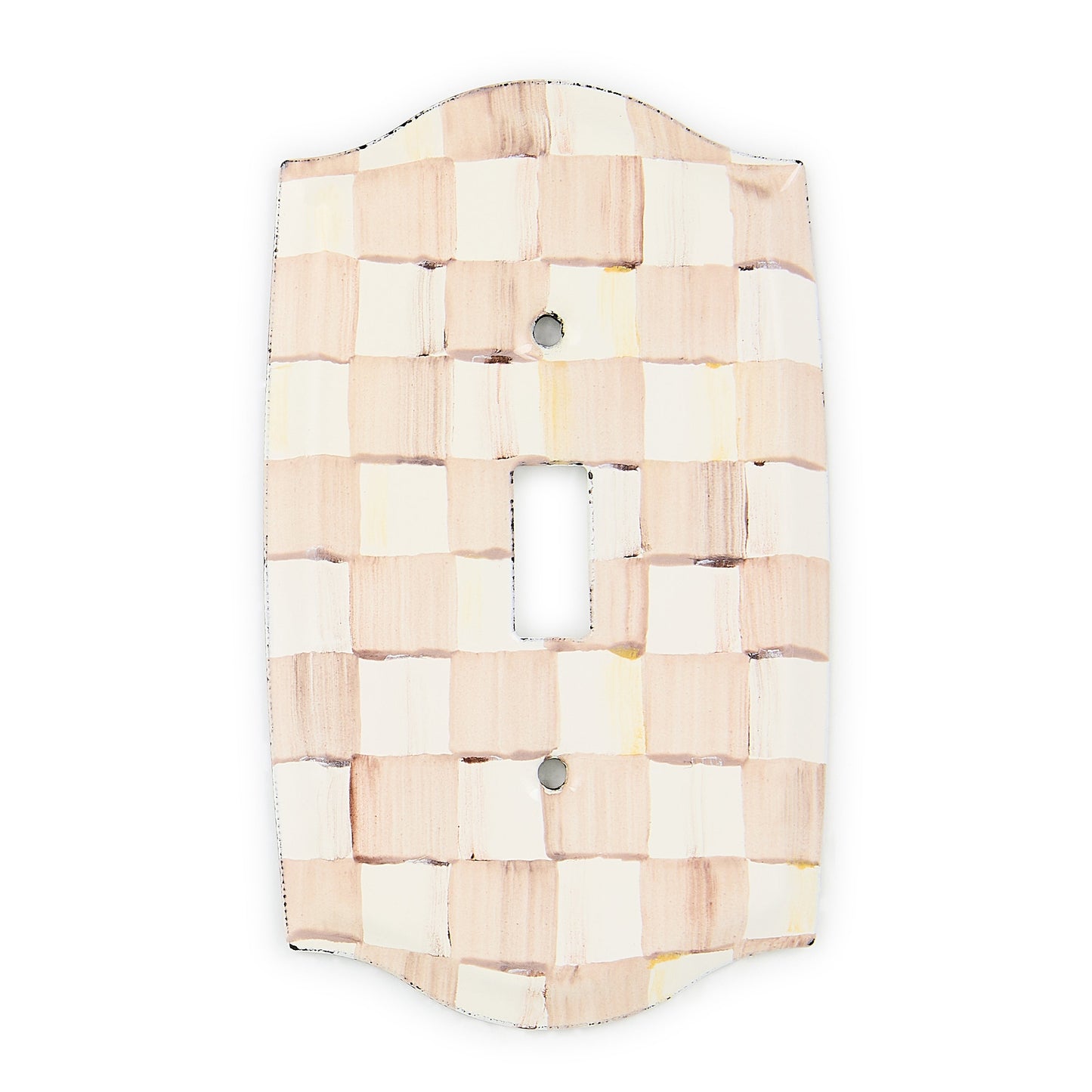 Mocha Check Single Toggle Switch Plate