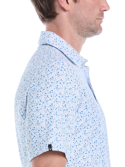Mens Confetti Print Golf Polo Shirt