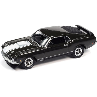 1970 Ford Mustang Mach 1 - Green w/428 Stripe 1:64 Scale Diecast Model Car by Johnny Lightning
