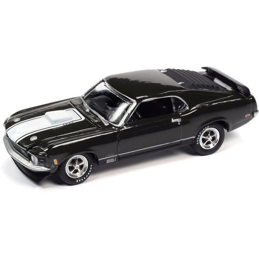 1970 Ford Mustang Mach 1 - Green w/428 Stripe 1:64 Scale Diecast Model Car by Johnny Lightning