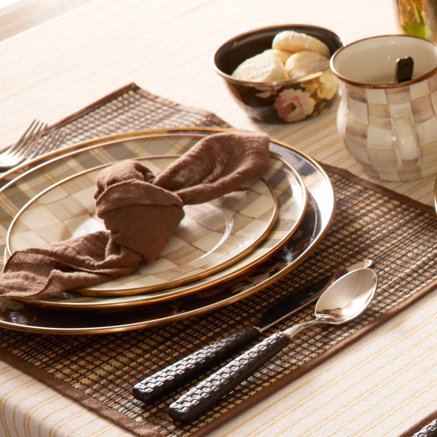 Tartan Mocha Dinner Plate