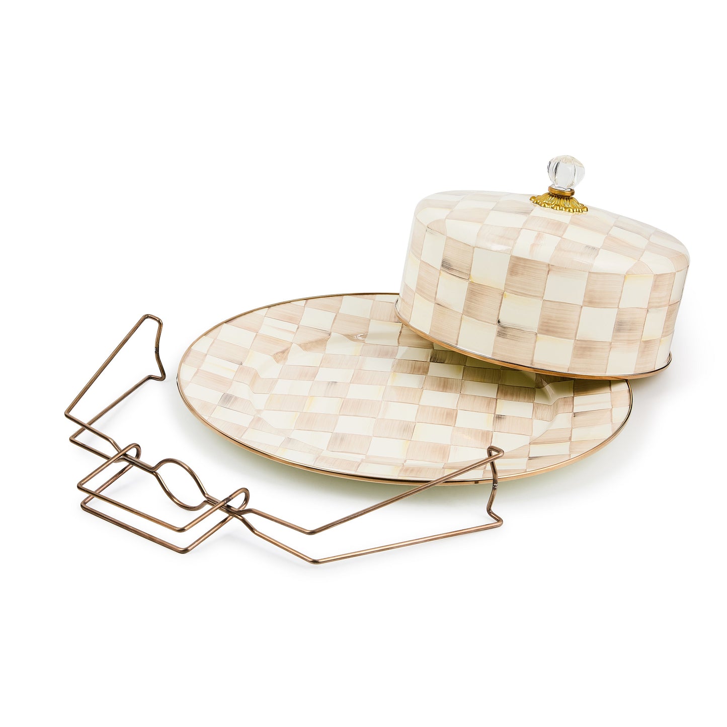 Mocha Check Cake Carrier