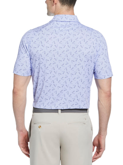 Mens All Over Chevron Printed Polo