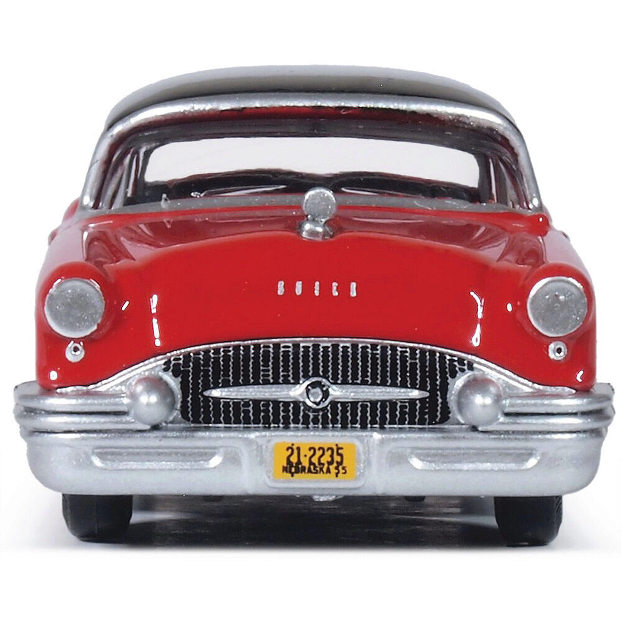1955 Buick Century - Black / Cherokee Red 1:87 Scale Diecast Model Car by Oxford Diecast