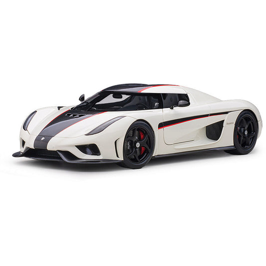 Koenigsegg Regera - White w/Carbon Accents 1:18 Scale Composite Diecast Model Car by AutoArt