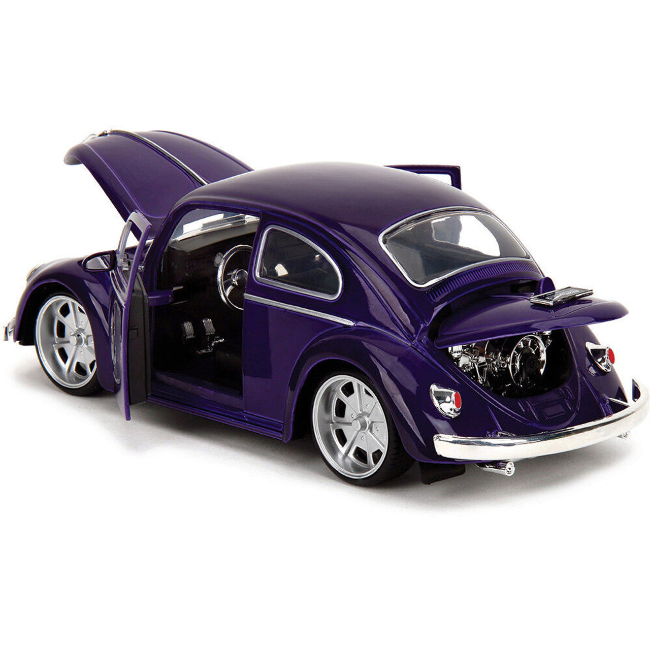 1959 VW Beetle w/Wednesday Addams & Thing Figure 1:24 Scale Diecast Model Car by Jada Toys