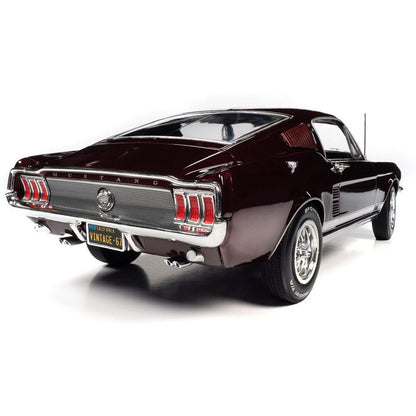 1967 Ford Mustang 2+2 GT - Code X Vintage Burgundy 1:18 Scale Diecast Model Car by American Muscle - Ertl