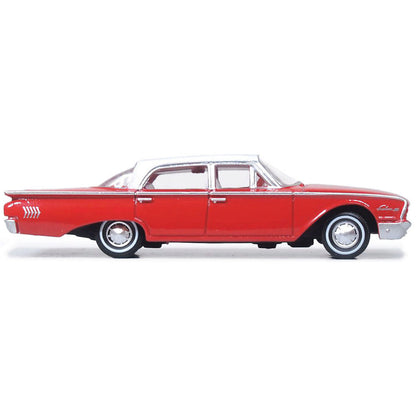 1960 Ford Fairlane 500 Town Sedan - Red / White 1:87 Scale Diecast Model Car by Oxford Diecast
