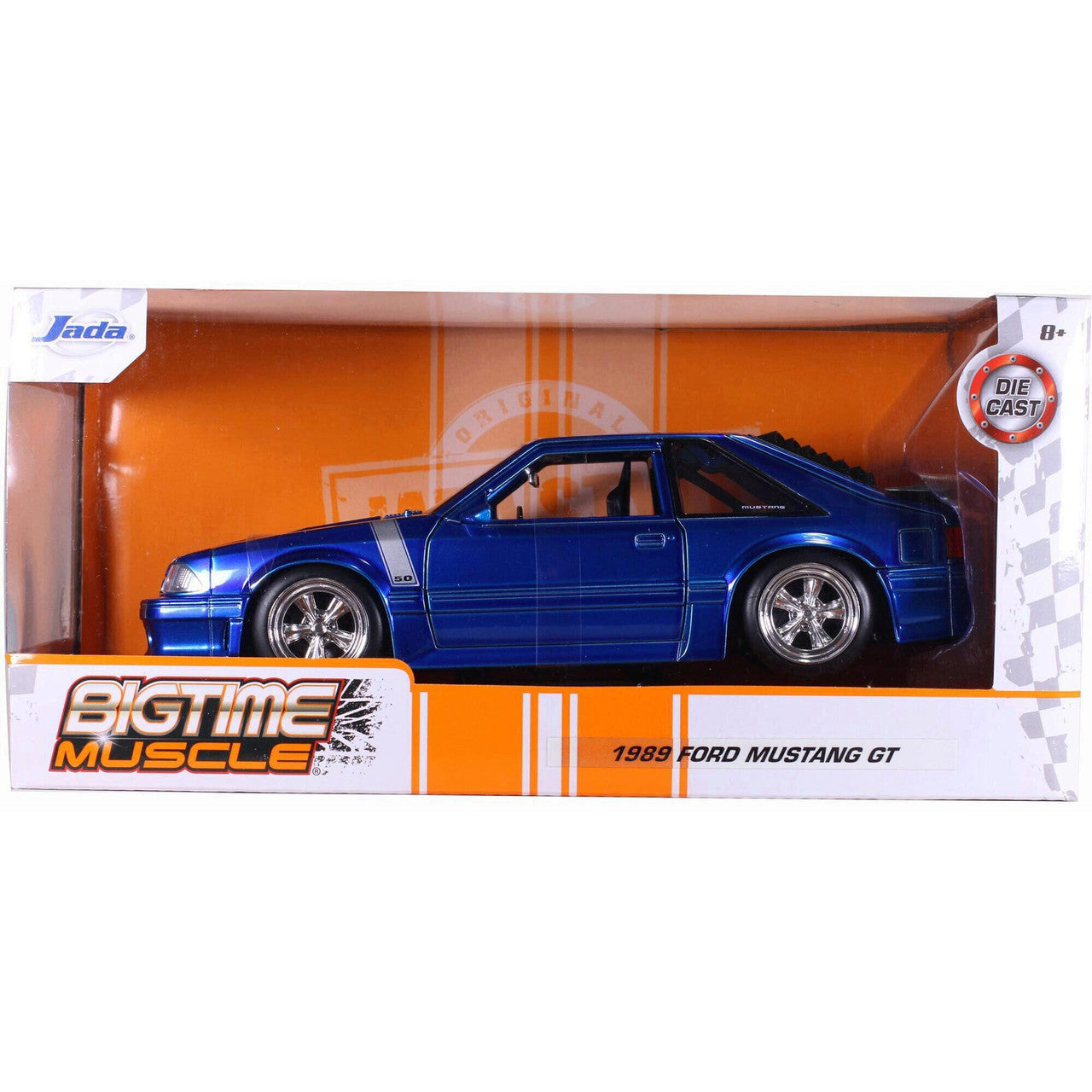 1989 Ford Mustang GT - Blue 1:24 Scale Diecast Model Car by Jada Toys