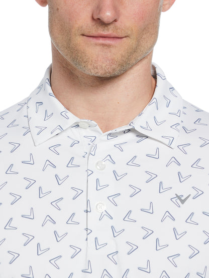 Mens All Over Chevron Printed Polo