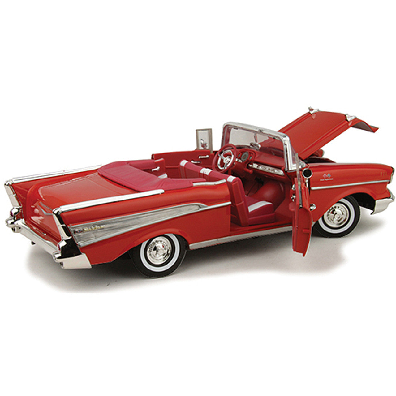 1957 Chevy Bel Air Convertible - Red 1:18 Scale Diecast Model by Motormax