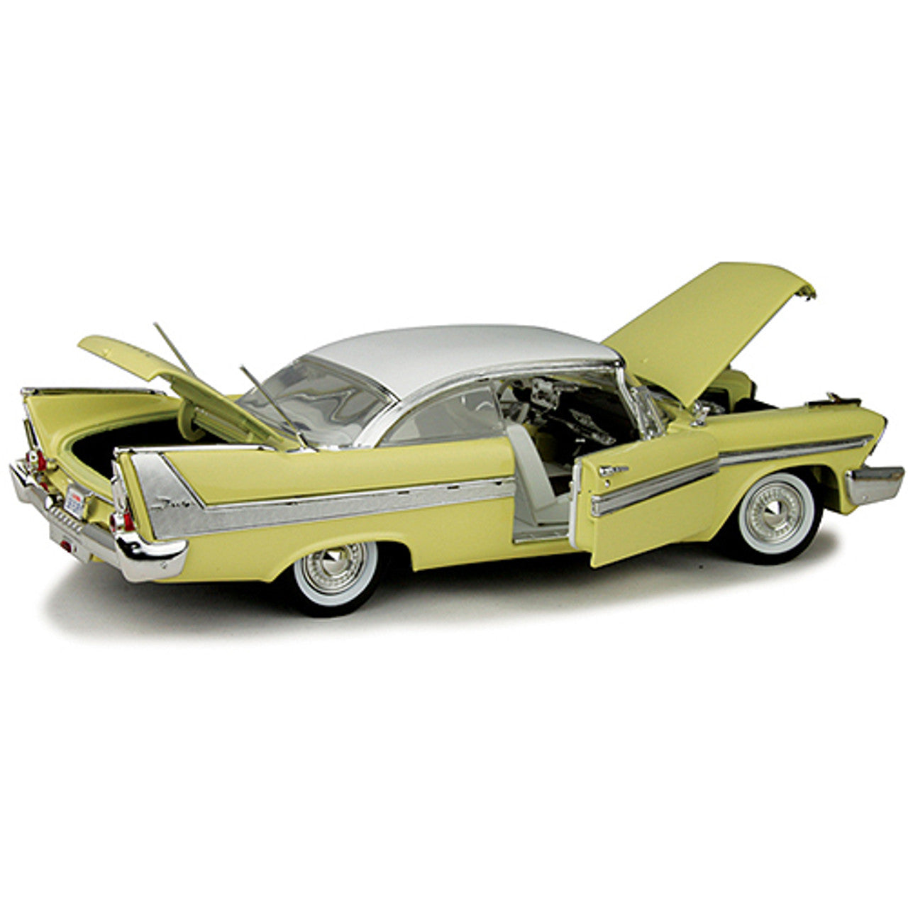 1958 Plymouth Anniversary Fury - yellow 1:18 Scale Diecast Model by Motormax