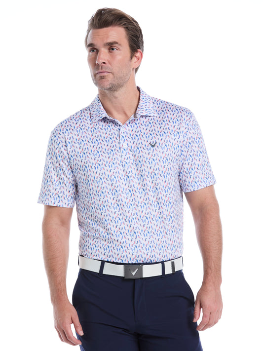 Mens Day All Over Birdie Print Polo