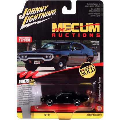 1971 Plymouth Road Runner - Gloss Black 1:64 Scale Diecast Model Car by Johnny Lightning