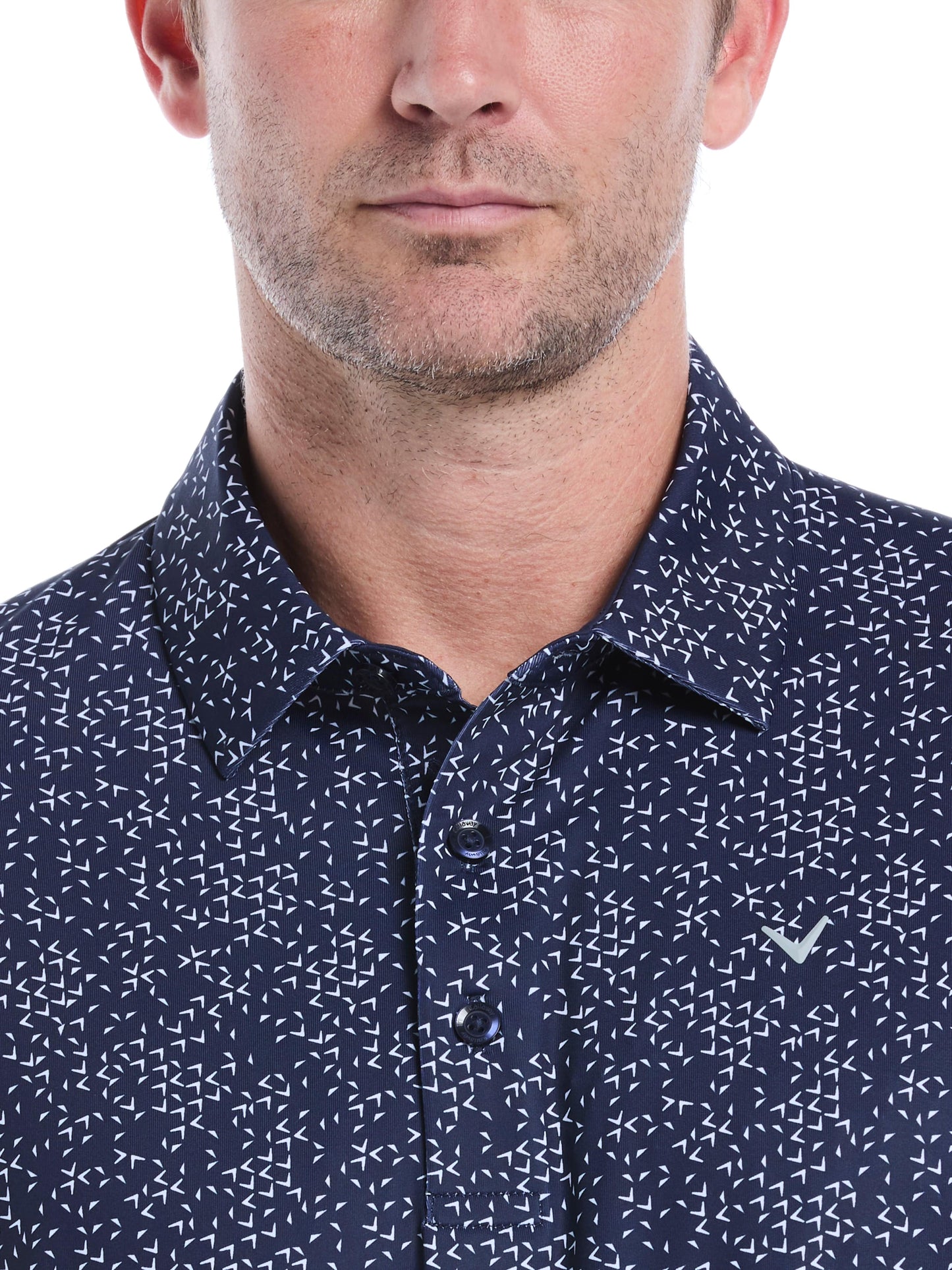 Mens Chevron Print Golf Polo