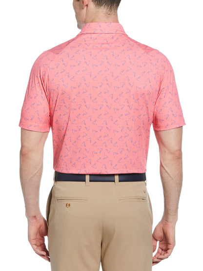 Mens All Over Chevron Printed Polo