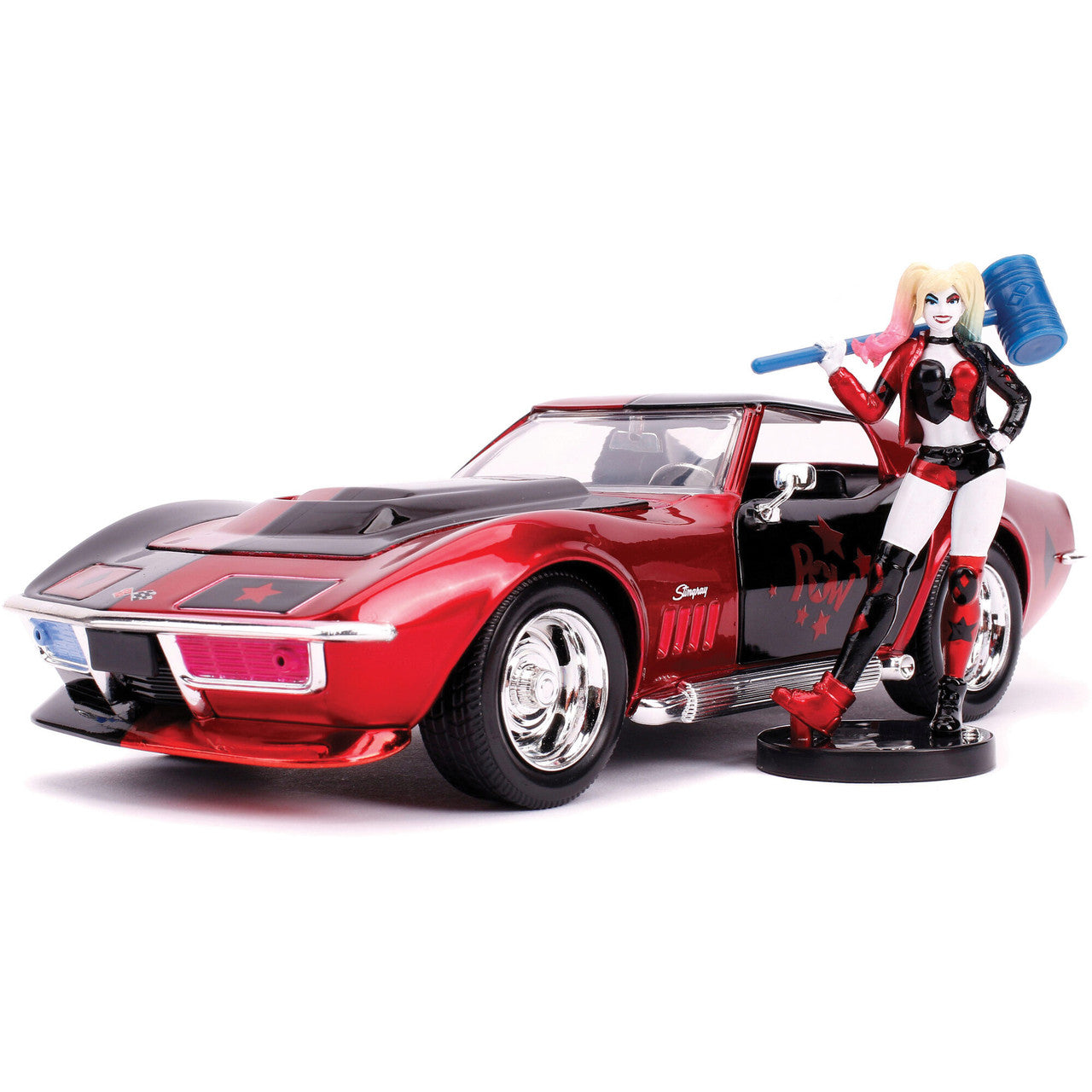 Harley Quinn 1969 Corvette Stingray 1:24 Scale Diecast Model Car by Jada Toys