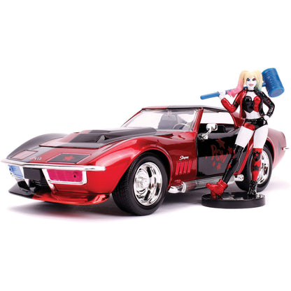 Harley Quinn 1969 Corvette Stingray 1:24 Scale Diecast Model Car by Jada Toys