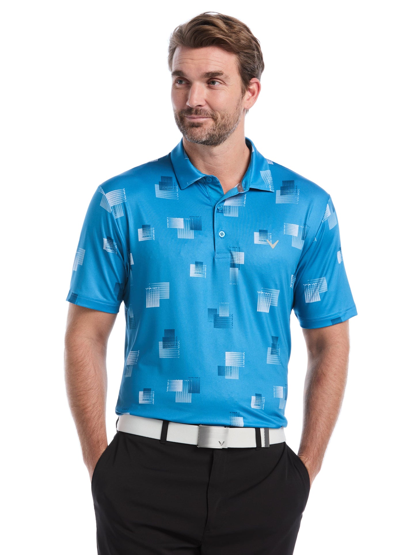 Mens 8 Essential Clubs Print Polo