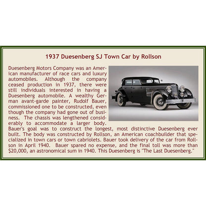 1937 Duesenberg SJ Coupé de Ville by Rollson for Rudolf Bauer 1:43 Scale Cast Resin Model Car by Esval Models