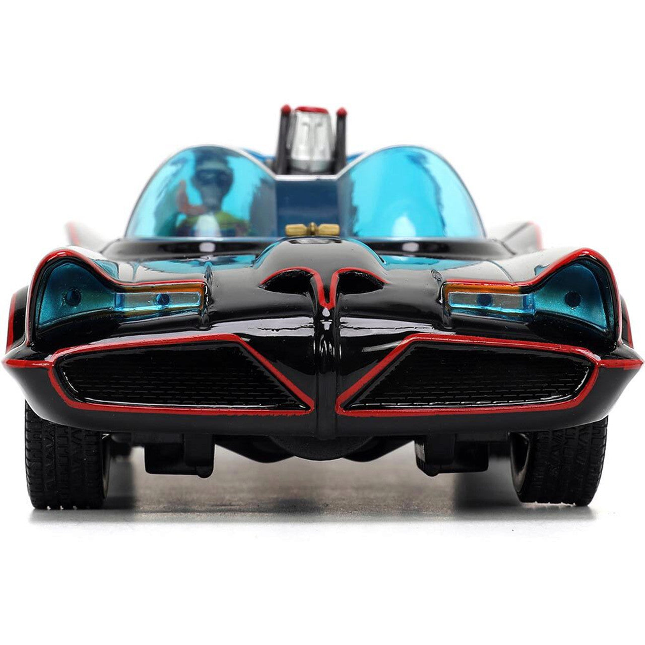 1966 Batmobile w/Batman, Robin Penguin & Joker Figures 1:24 Scale Diecast Model Car by Jada Toys