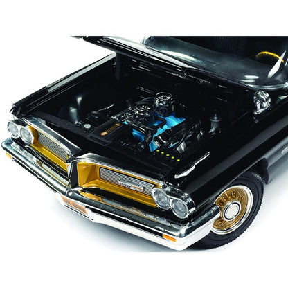 1962 Pontiac Grand Prix Hardtop (Fireball Roberts Edition) - Starlight Black 1:18 Scale Diecast Model Car by American Muscle - Ertl