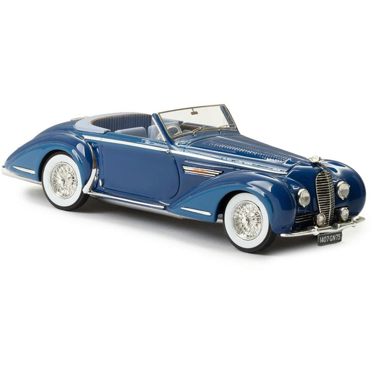 1947 Delahaye 135M Vedette cabriolet by Henri Chapron - Blue 1:43 Scale Cast Resin Model Car by Esval Models