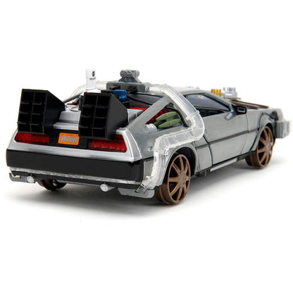 Back to the Future DeLorean Time Machine with Rail Wheels 1:24 Scale Diecast Model Car by Jada Toys