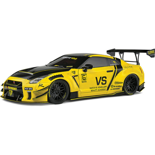 2020 Nissan GT-R (R35) W/ Liberty Walk Body Kit 2.0 - Yellow 1:18 Scale Diecast Model Car by Solido