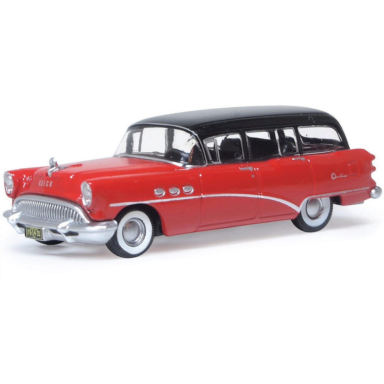 1954 Buick Century Estate Wagon - Matador Red / Black 1:87 Scale Diecast Model Car by Oxford Diecast