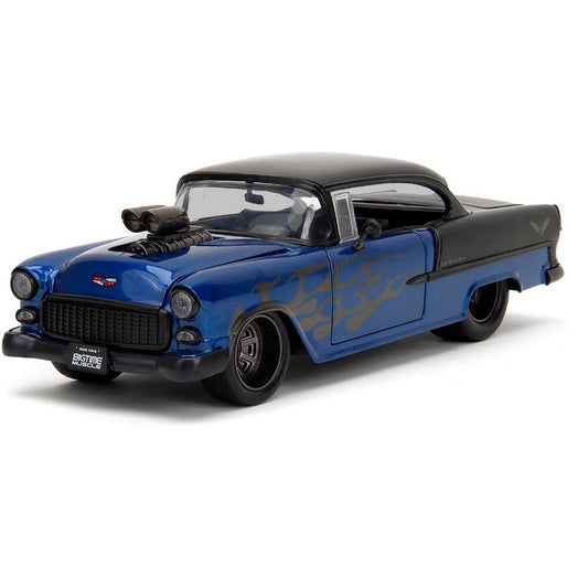 1955 Chevy Bel Air - Blue Supercharged 1:24 Scale Diecast Model Car by Jada Toys