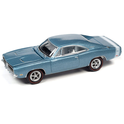 1969 Dodge Charger R/T - B3 Blue Poly 1:64 Scale Diecast Model Car by Johnny Lightning