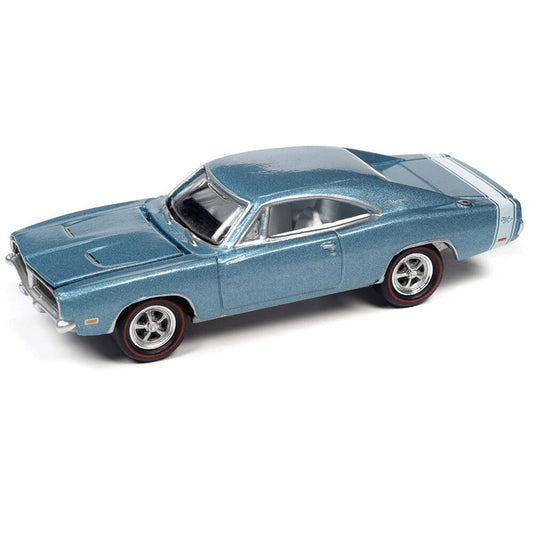 1969 Dodge Charger R/T - B3 Blue Poly 1:64 Scale Diecast Model Car by Johnny Lightning