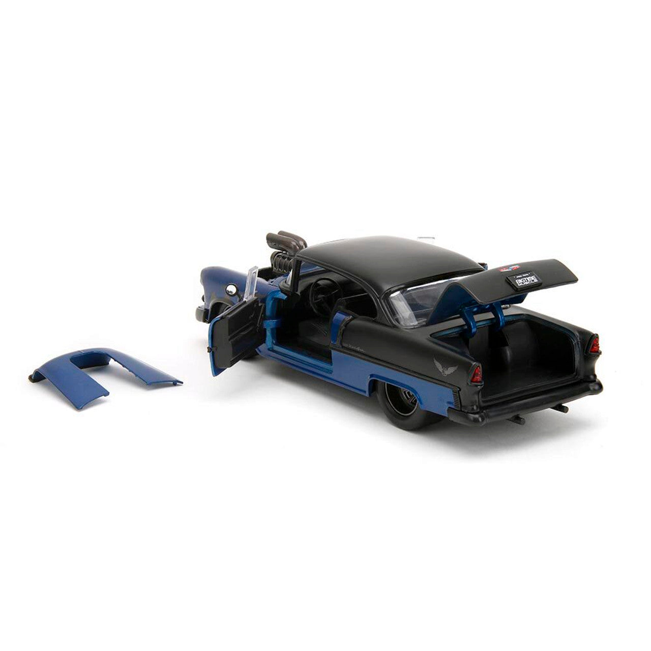 1955 Chevy Bel Air - Blue Supercharged 1:24 Scale Diecast Model Car by Jada Toys