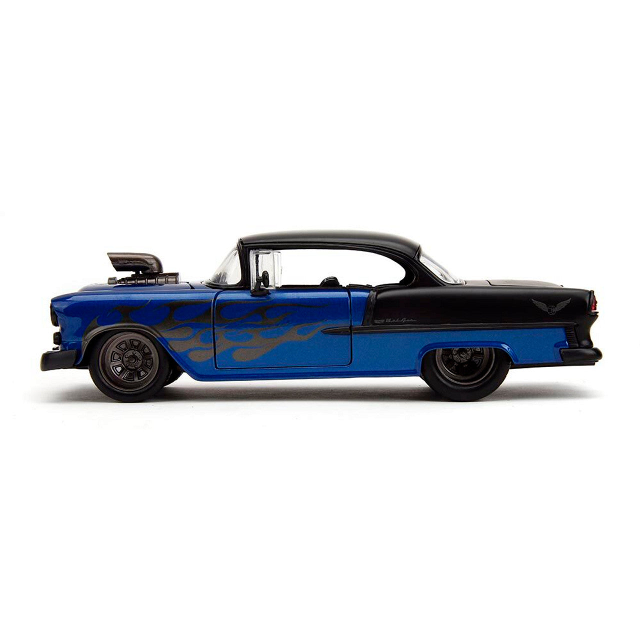 1955 Chevy Bel Air - Blue Supercharged 1:24 Scale Diecast Model Car by Jada Toys