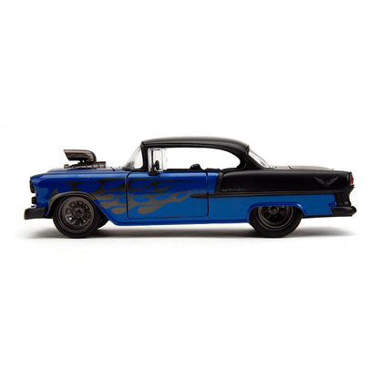 1955 Chevy Bel Air - Blue Supercharged 1:24 Scale Diecast Model Car by Jada Toys