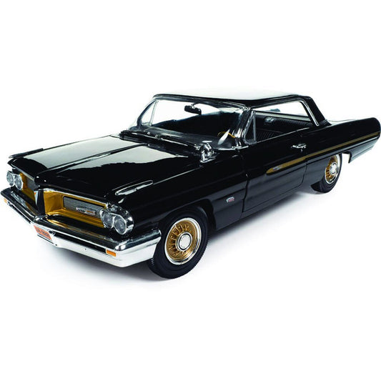 1962 Pontiac Grand Prix Hardtop (Fireball Roberts Edition) - Starlight Black 1:18 Scale Diecast Model Car by American Muscle - Ertl