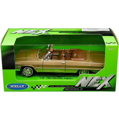 1963 Chevrolet Impala SS Convertible - Gold 1:24 Scale Diecast Model Car by Welly