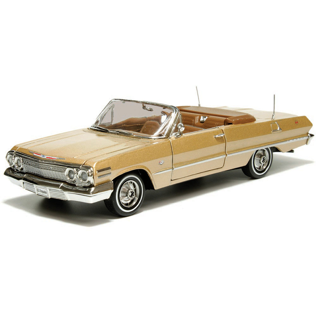 1963 Chevrolet Impala SS Convertible - Gold 1:24 Scale Diecast Model Car by Welly