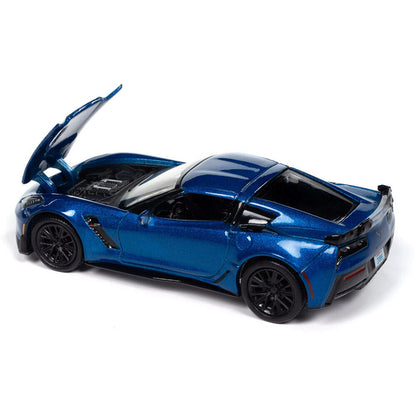 2019 Chevrolet Corvette Z06 with Z07 Performance Elkhart Lake Metallic 1:64 Scale Diecast Model Car by Auto World