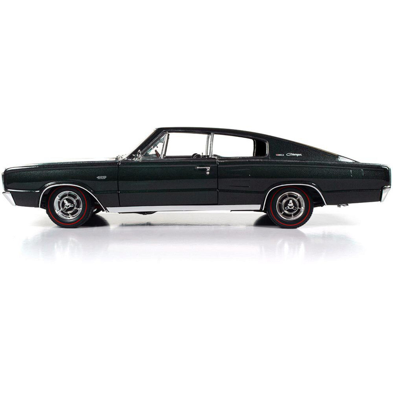 1966 Dodge Charger Hardtop (MCACN) - GG1 Dark Green 1:18 Scale Diecast Model Car by American Muscle - Ertl