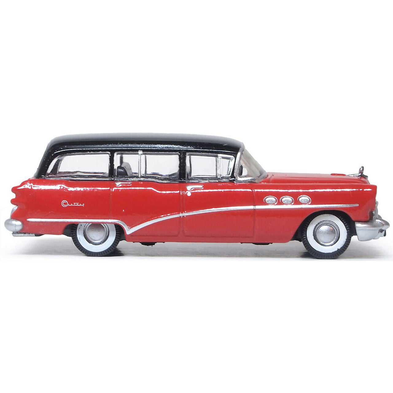 1954 Buick Century Estate Wagon - Matador Red / Black 1:87 Scale Diecast Model Car by Oxford Diecast