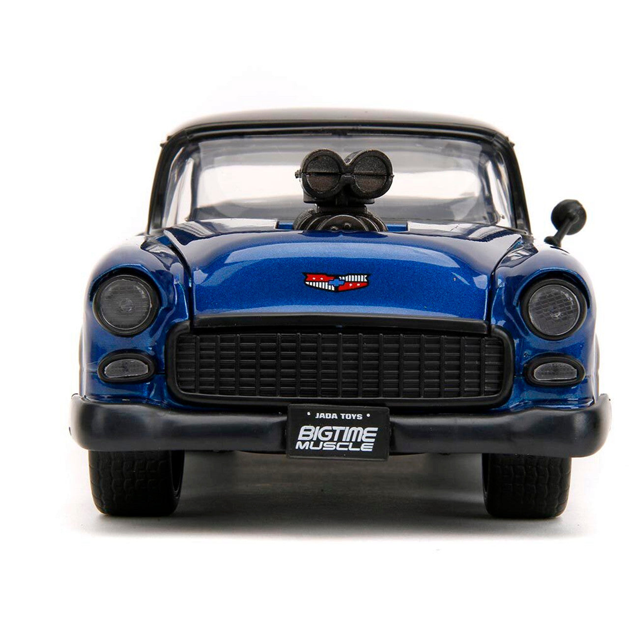 1955 Chevy Bel Air - Blue Supercharged 1:24 Scale Diecast Model Car by Jada Toys