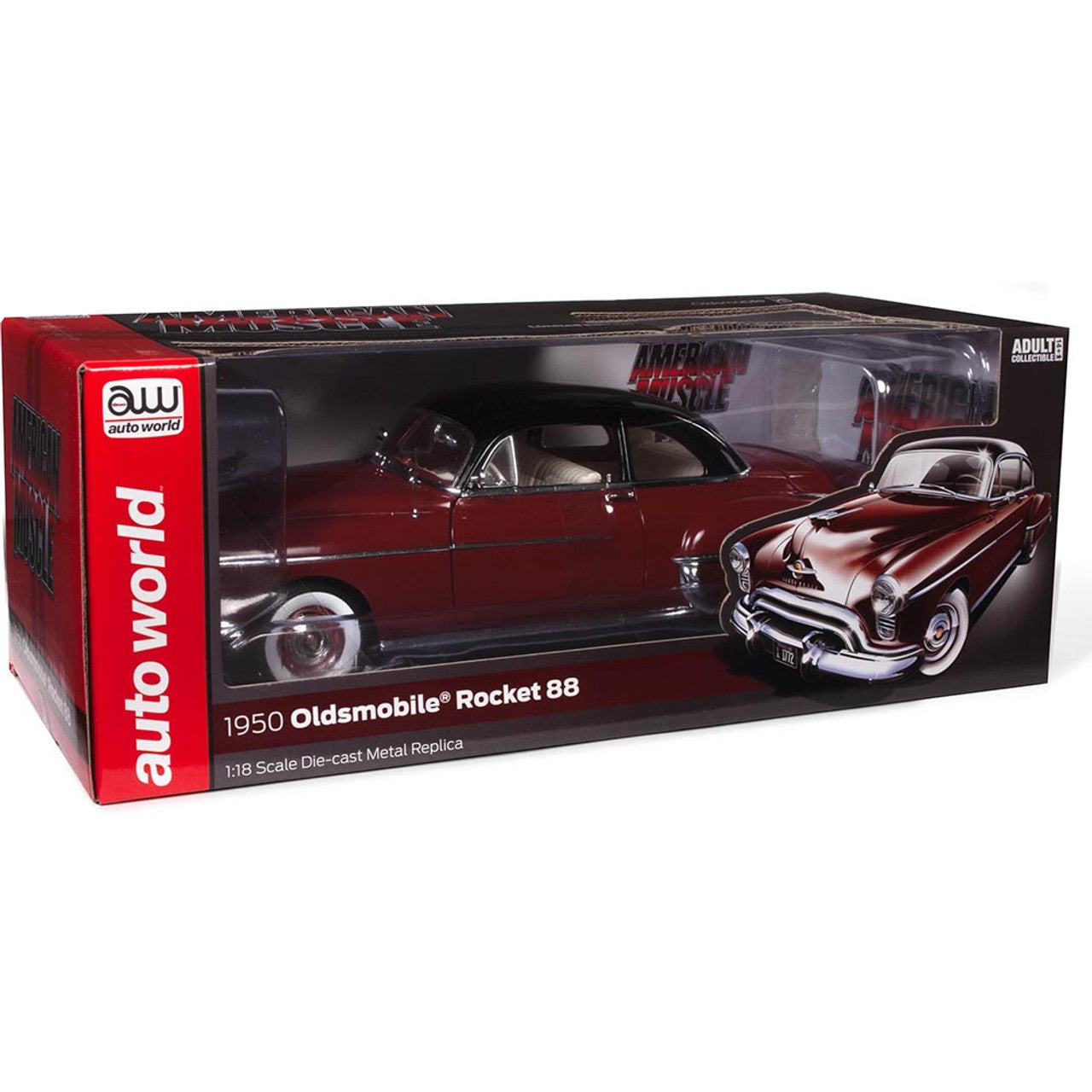 1950 Oldsmobile 88 Holiday Coupe - Chariot Red 1:18 Scale Diecast Model Car by American Muscle - Ertl